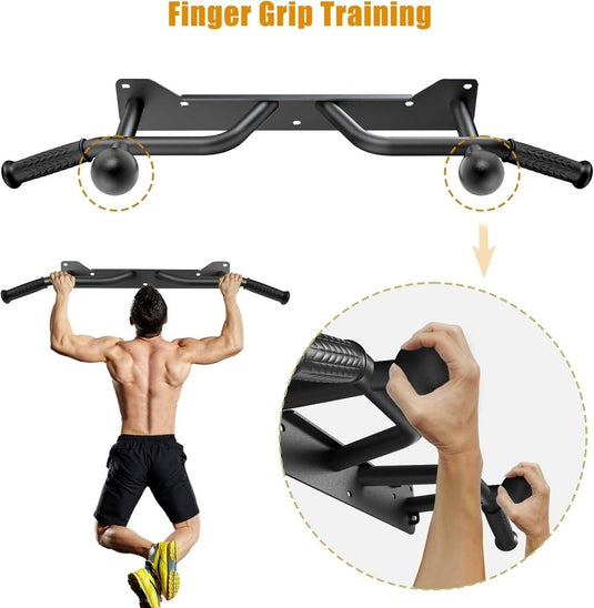 Wandgemonteerde optrekstang met meerdere gripposities tot 272 kg – pull-up bar – krachttraining - happygetfit.com