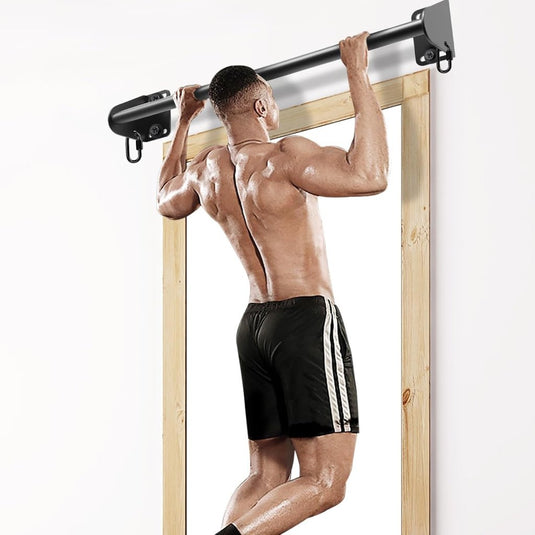 Wandgemonteerde optrekstang met weerstandsbandhaken tot 200 kg – pull-up bar – fitness stang - happygetfit.com
