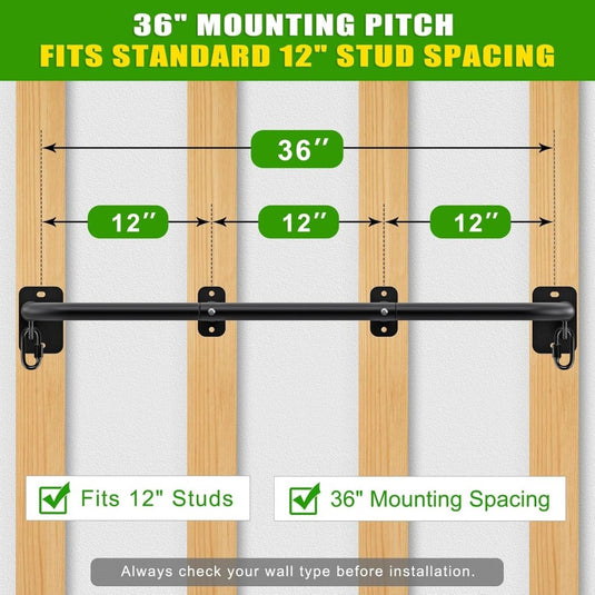 Wandgemonteerde optrekstang met weerstandsbandhaken tot 200 kg – pull-up bar – krachttraining - happygetfit.com