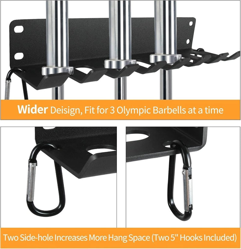 Laad afbeelding in Galerijviewer, Wandrek voor fitnessaccessoires en halterstangen zwart - happygetfit.com
