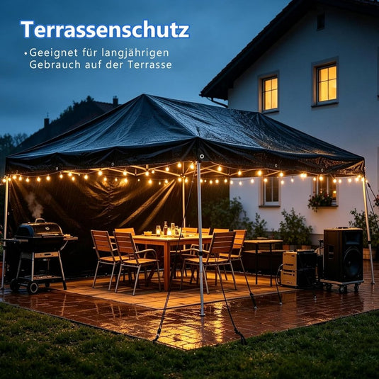 Waterdicht afdekzeil 2 x 5 meter 180 g/m² met versterkte randen – dekzeil – beschermzeil - happygetfit.com