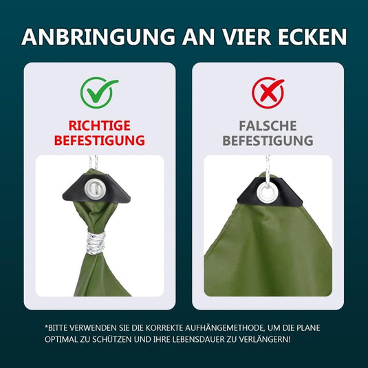 Waterdicht afdekzeil 2 x 5 meter 180 g/m² met versterkte randen – dekzeil – beschermzeil - happygetfit.com