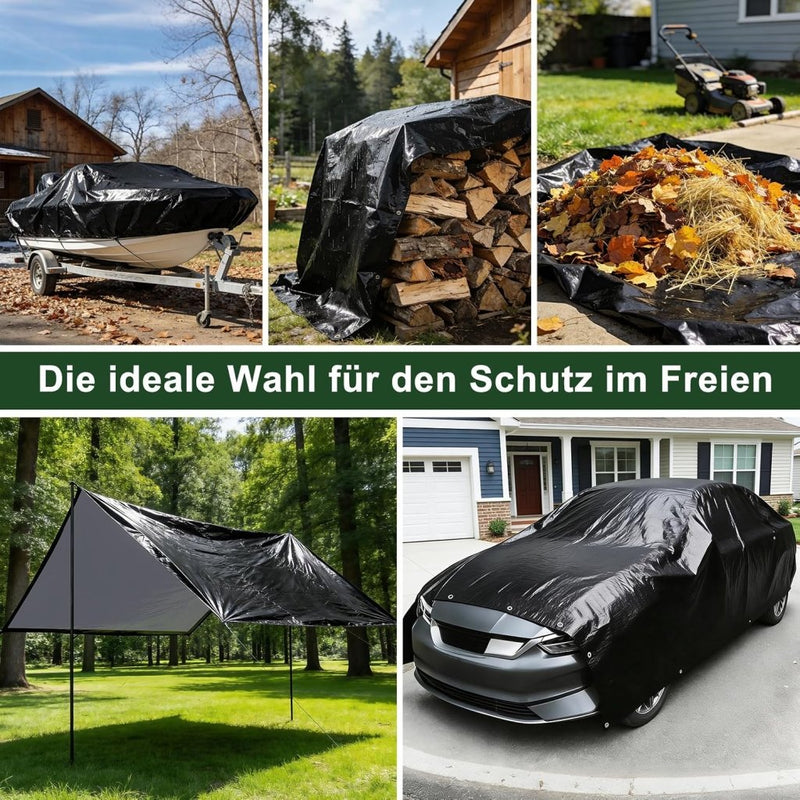 Laad afbeelding in Galerijviewer, Waterdicht afdekzeil 2 x 6 meter 120 g/m² met ogen – PE dekzeil – beschermzeil - happygetfit.com

