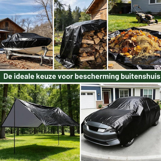 Waterdicht afdekzeil 2 x 6 meter 120 g/m² met ogen – PE dekzeil – beschermzeil - happygetfit.com