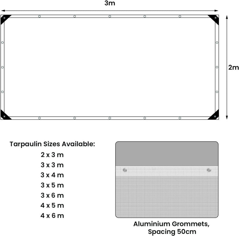 Carica immagine in Galleria Viewer, Waterdicht afdekzeil 4 x 6 meter 140 g/m² transparant met ogen – PE dekzeil – beschermzeil - happygetfit.com
