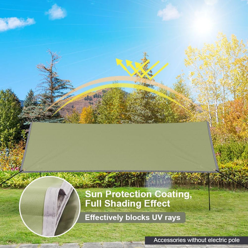 Charger l’image dans la visionneuse de galerie, Waterdicht tentzeil 3 x 3 meter van 210D polyester met 8 haringen en scheerlijnen – kampeertarp – hangmatbescherming - happygetfit.com

