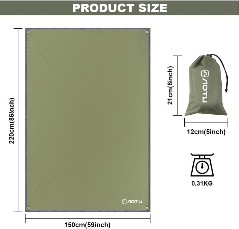 Charger l’image dans la visionneuse de galerie, Waterdicht tentzeil 3 x 3 meter van 210D polyester met 8 haringen en scheerlijnen – kampeertarp – hangmatbescherming - happygetfit.com
