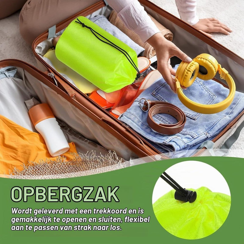 Laden Sie das Bild in Galerie -Viewer, Waterdichte opbergzak 11 x 20 cm met trekkoord oranje – stuff sack – camping accessoires - happygetfit.com
