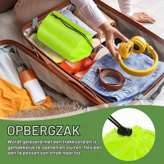 Waterdichte opbergzak 11 x 20 cm met trekkoord oranje – stuff sack – camping accessoires - happygetfit.com