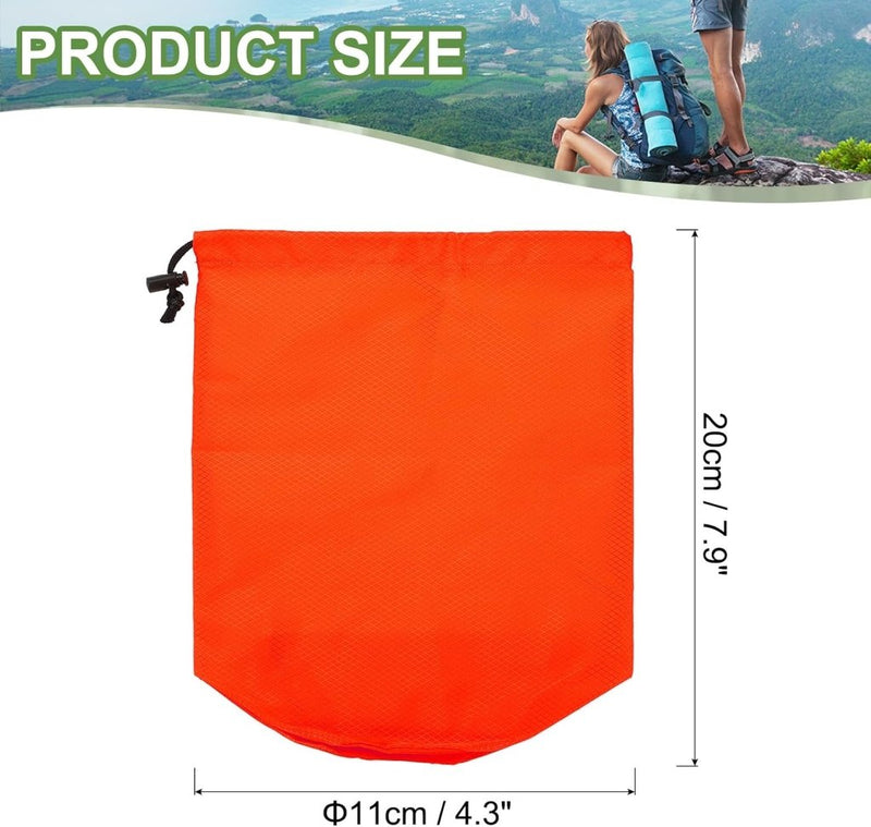 Laden Sie das Bild in Galerie -Viewer, Waterdichte opbergzak 11 x 20 cm met trekkoord oranje – stuff sack – camping accessoires - happygetfit.com

