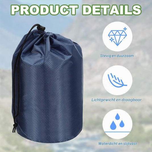 Waterdichte opbergzak 11 x 20 cm met trekkoord oranje – stuff sack – camping accessoires - happygetfit.com