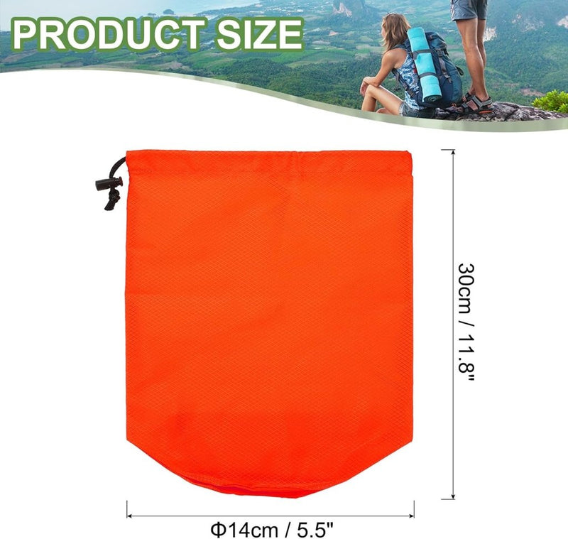 Laden Sie das Bild in Galerie -Viewer, Waterdichte opbergzak 11 x 20 cm met trekkoord oranje – stuff sack – camping accessoires - happygetfit.com
