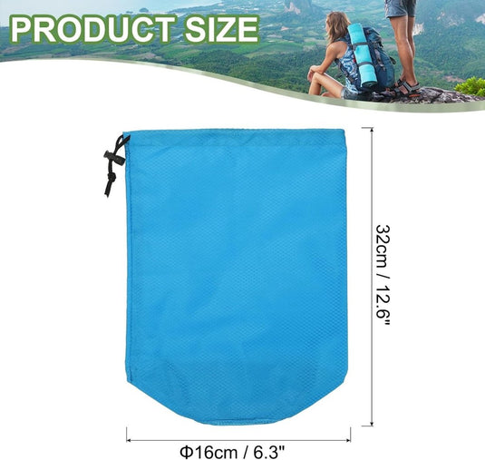 Waterdichte opbergzak 11 x 20 cm met trekkoord oranje – stuff sack – camping accessoires - happygetfit.com