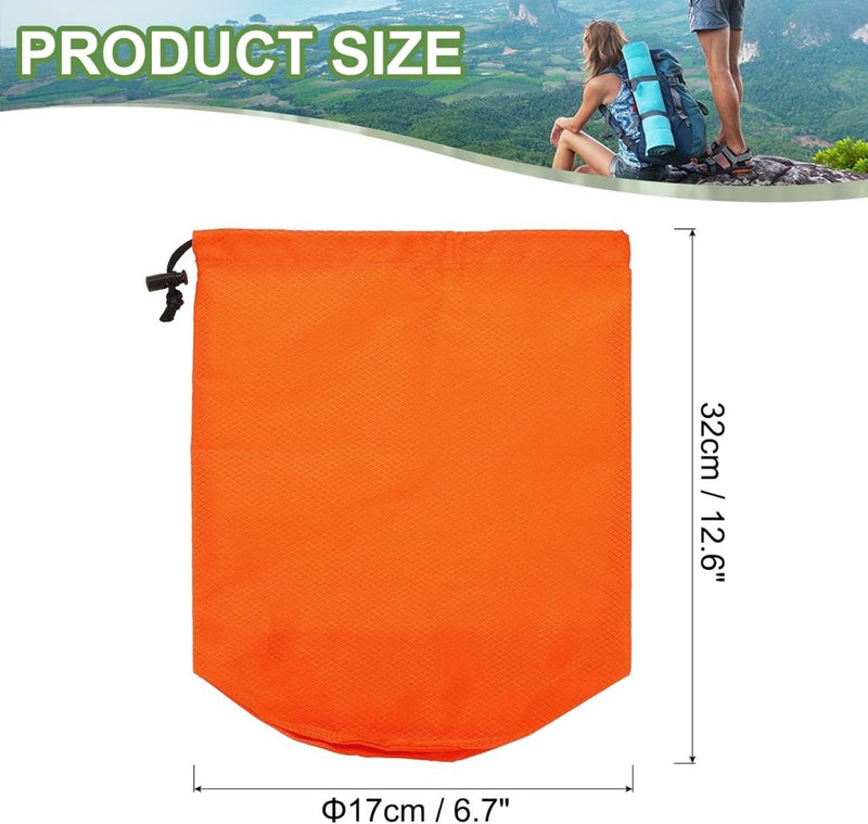 Laden Sie das Bild in Galerie -Viewer, Waterdichte opbergzak 11 x 20 cm met trekkoord oranje – stuff sack – camping accessoires - happygetfit.com

