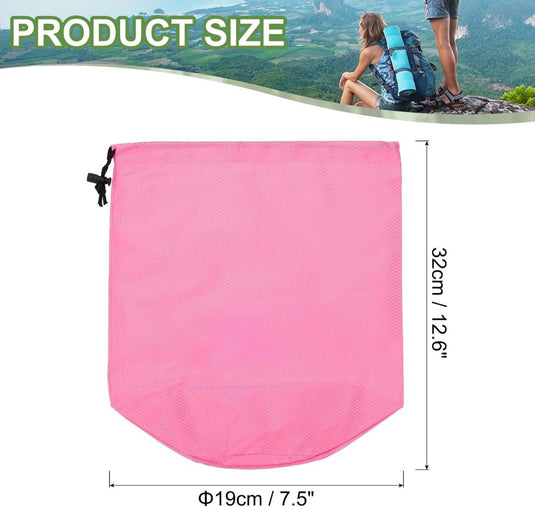 Waterdichte opbergzak 11 x 20 cm met trekkoord oranje – stuff sack – camping accessoires - happygetfit.com