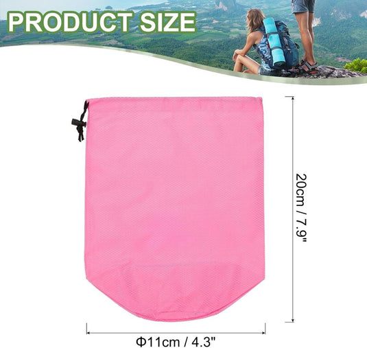 Waterdichte opbergzak 11 x 20 cm met trekkoord oranje – stuff sack – camping accessoires - happygetfit.com