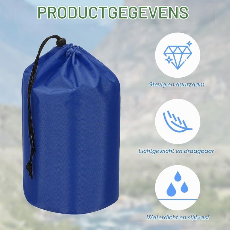 Laden Sie das Bild in Galerie -Viewer, Waterdichte opbergzakken 2 stuks 13 x 25 cm met trekkoord donkergrijs – stuff sacks – camping accessoires - happygetfit.com
