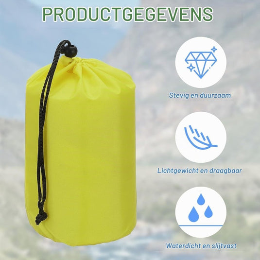 Waterdichte opbergzakken 2 stuks 13 x 25 cm met trekkoord donkergrijs – stuff sacks – camping accessoires - happygetfit.com