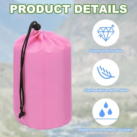 Waterdichte opbergzakken 2 stuks 13 x 25 cm met trekkoord donkergrijs – stuff sacks – camping accessoires - happygetfit.com