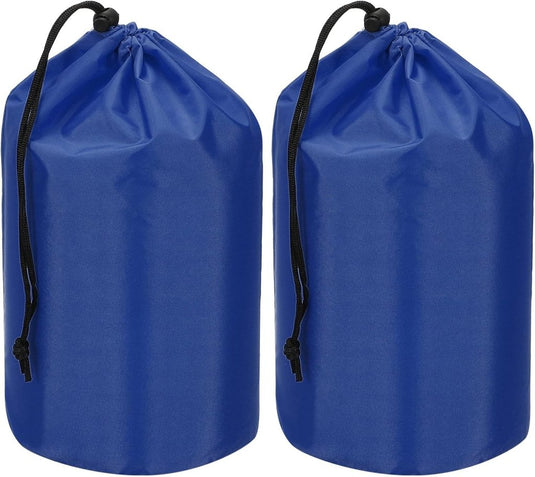 Waterdichte opbergzakken 2 stuks 13 x 25 cm met trekkoord donkergrijs – stuff sacks – camping accessoires - happygetfit.com
