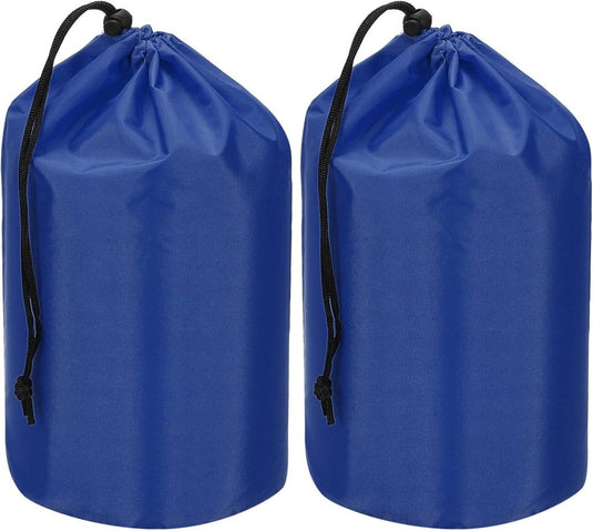 Waterdichte opbergzakken 2 stuks 13 x 25 cm met trekkoord donkergrijs – stuff sacks – camping accessoires - happygetfit.com