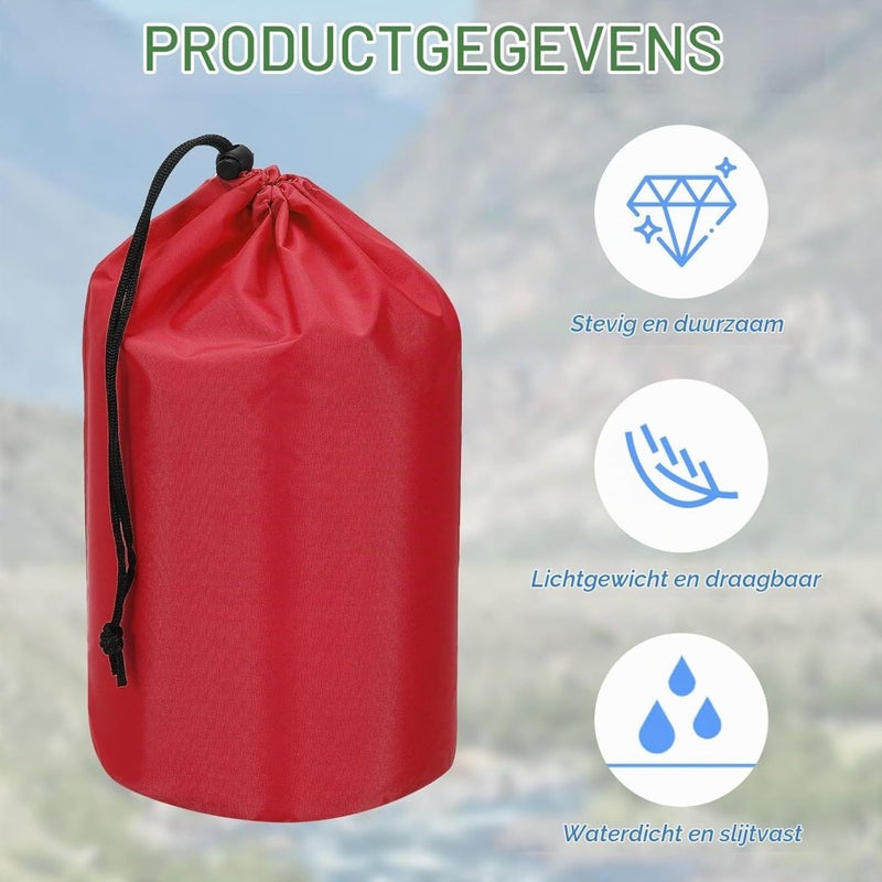 Laden Sie das Bild in Galerie -Viewer, Waterdichte opbergzakken 2 stuks 13 x 25 cm met trekkoord donkergrijs – stuff sacks – camping accessoires - happygetfit.com
