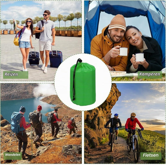 Waterdichte opbergzakken 2 stuks 13 x 25 cm met trekkoord donkergrijs – stuff sacks – camping accessoires - happygetfit.com