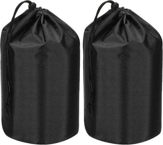 Waterdichte opbergzakken 2 stuks 13 x 25 cm met trekkoord donkergrijs – stuff sacks – camping accessoires - happygetfit.com