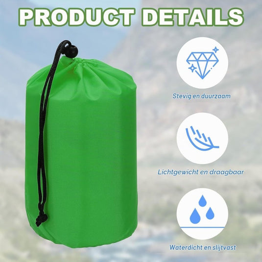 Waterdichte opbergzakken 2 stuks 13 x 25 cm met trekkoord donkergrijs – stuff sacks – camping accessoires - happygetfit.com