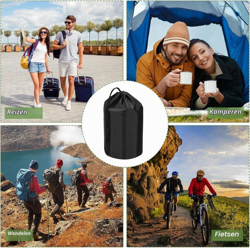 Laden Sie das Bild in Galerie -Viewer, Waterdichte opbergzakken 2 stuks 13 x 25 cm met trekkoord donkergrijs – stuff sacks – camping accessoires - happygetfit.com

