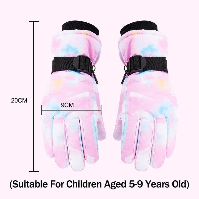 Laden Sie das Bild in Galerie -Viewer, Waterdichte skihandschoenen voor kinderen 5-9 jaar roze - happygetfit.com
