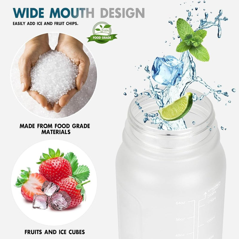 Laden Sie das Bild in Galerie -Viewer, Waterfles 2 liter met rietje en lekvrije dop van BPA-vrij kunststof – sportdrinkfles – fitnessaccessoires - happygetfit.com
