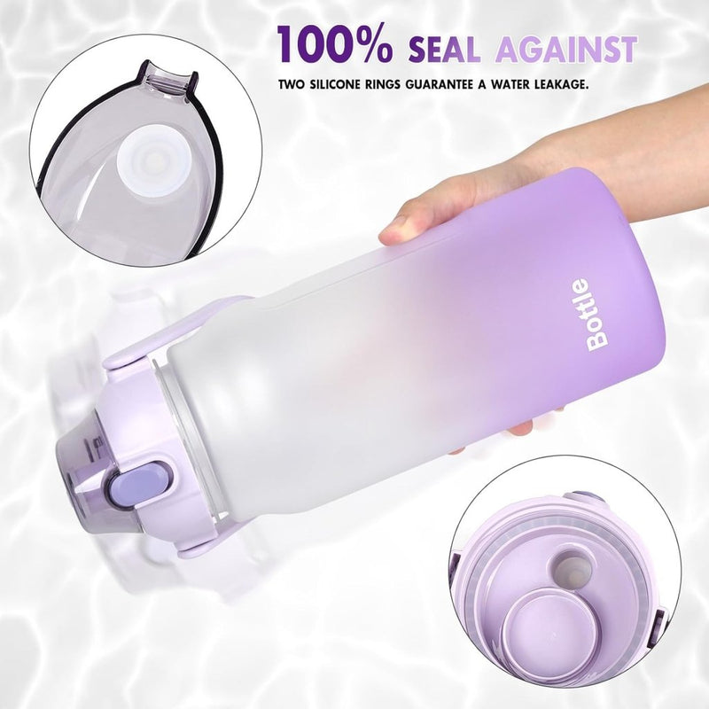 Laden Sie das Bild in Galerie -Viewer, Waterfles 2 liter met rietje en lekvrije dop van BPA-vrij kunststof – sportdrinkfles – fitnessaccessoires - happygetfit.com
