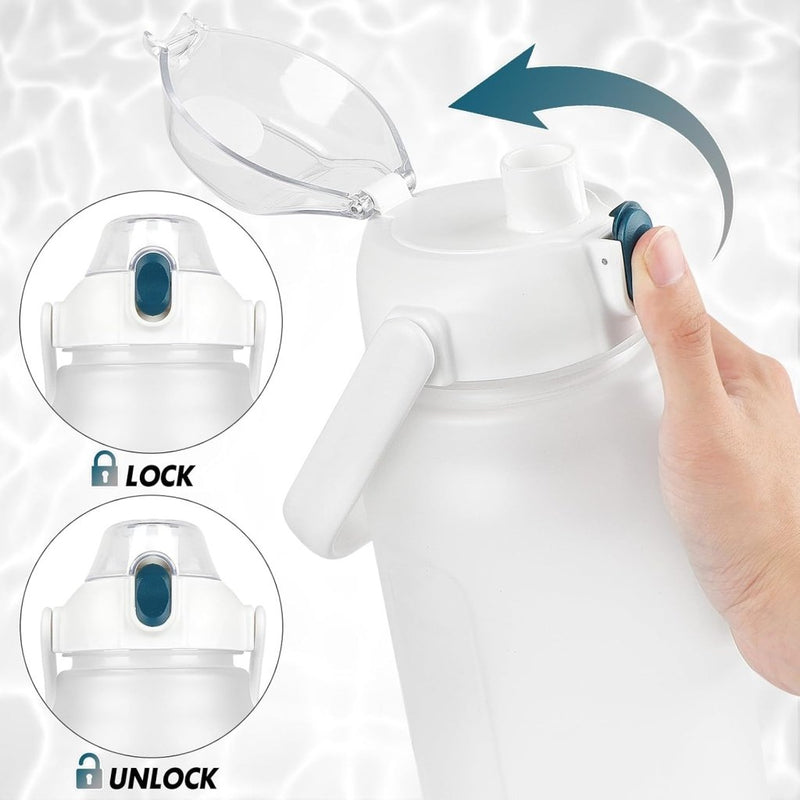 Laden Sie das Bild in Galerie -Viewer, Waterfles 2 liter met rietje en lekvrije dop van BPA-vrij kunststof – sportdrinkfles – fitnessaccessoires - happygetfit.com
