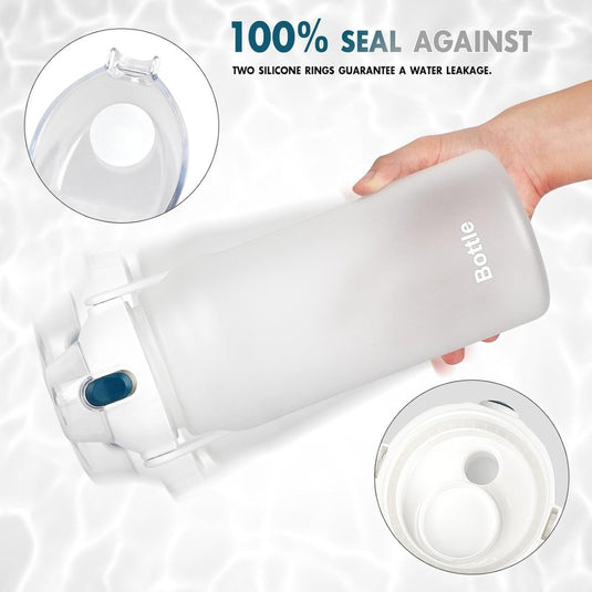 Waterfles 2 liter met rietje en lekvrije dop van BPA-vrij kunststof – sportdrinkfles – fitnessaccessoires - happygetfit.com