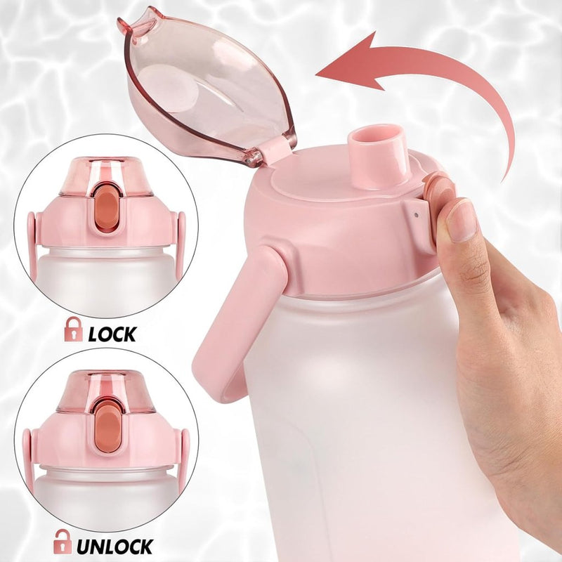 Laden Sie das Bild in Galerie -Viewer, Waterfles 2 liter met rietje en lekvrije dop van BPA-vrij kunststof – sportdrinkfles – fitnessaccessoires - happygetfit.com
