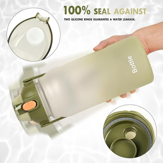 Waterfles 2 liter met rietje en lekvrije dop van BPA-vrij kunststof – sportdrinkfles – fitnessaccessoires - happygetfit.com