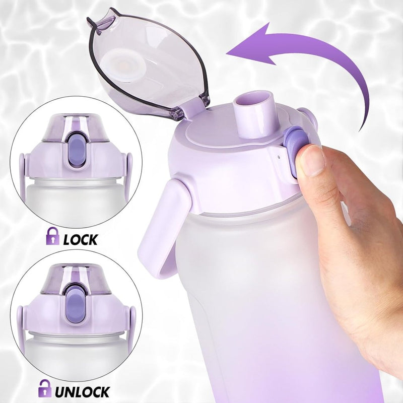 Laden Sie das Bild in Galerie -Viewer, Waterfles 2 liter met rietje en lekvrije dop van BPA-vrij kunststof – sportdrinkfles – fitnessaccessoires - happygetfit.com
