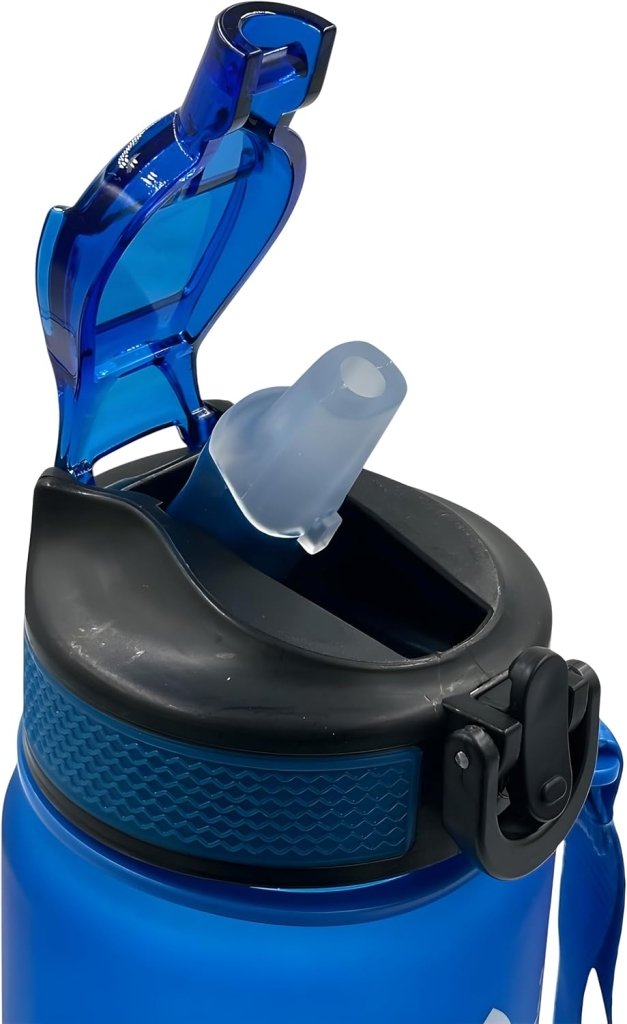 Laden Sie das Bild in Galerie -Viewer, Waterfles met rietje en tijdmarkering 1 liter - happygetfit.com
