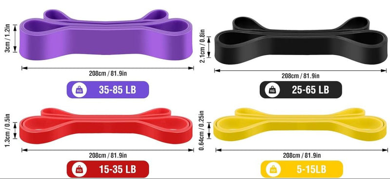Laad afbeelding in Galerijviewer, Weerstandsbanden set van 4 voor fitness en pull-ups - happygetfit.com
