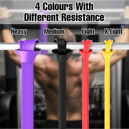 Weerstandsbanden set van 4 voor fitness en pull-ups - happygetfit.com