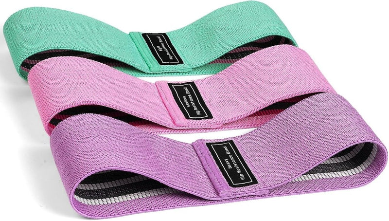 Charger l’image dans la visionneuse de galerie, Weerstandsbanden van stof 3 stuks met lichte middelzware en zware weerstand voor benen en billen – fitnesselastieken – booty bands - happygetfit.com

