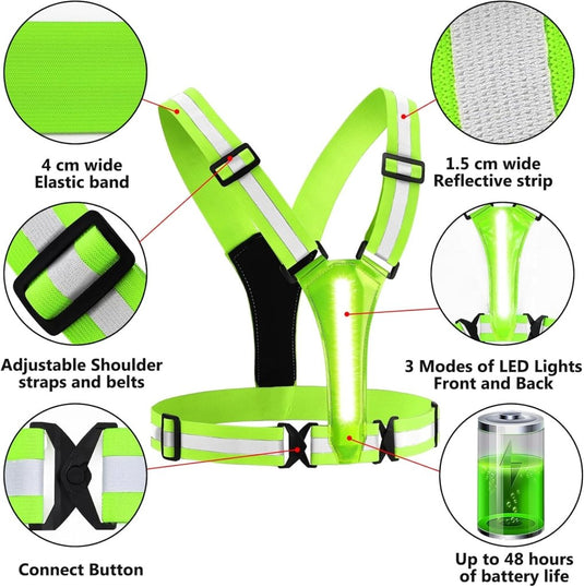🌟 Wees zichtbaar en veilig met dit LED - veiligheidsvest! - happygetfit.com