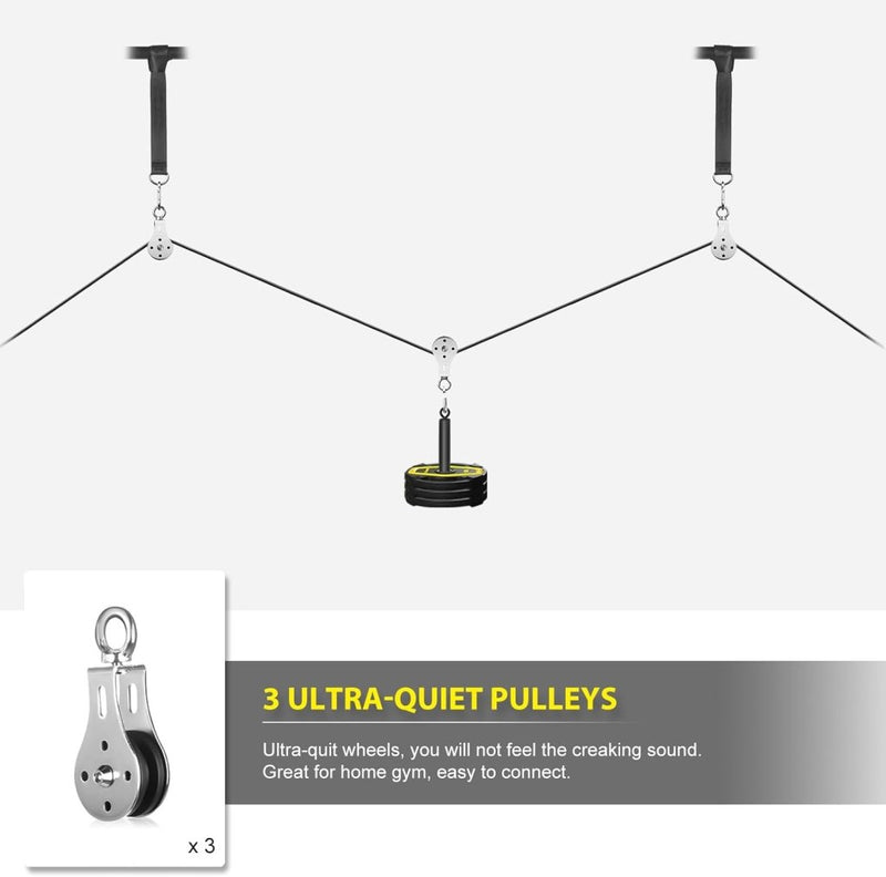 Load image into Gallery viewer, Weight Cable Pulley System Gym, Cable Weight Pulley System Attachments for Home Gym with Handle Pulley System Gym LAT Pull Down, Biceps Curl Workout - happygetfit.com
