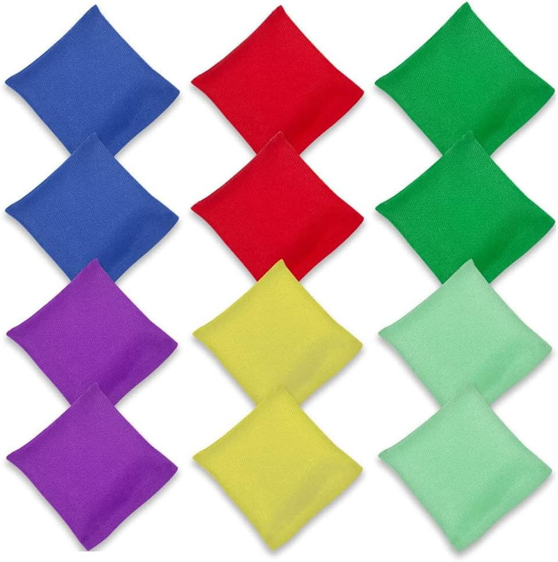 Bild im Galerie-Viewer laden, Werpspel zakjes voor kinderen 12 stuks van polyester met kleikorrels 7,5 x 7,5 cm voor buitenspellen – pittenzakjes – mikspel - happygetfit.com
