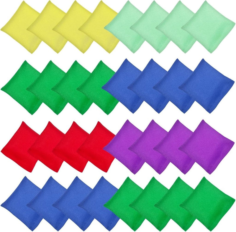 Bild im Galerie-Viewer laden, Werpspel zakjes voor kinderen 12 stuks van polyester met kleikorrels 7,5 x 7,5 cm voor buitenspellen – pittenzakjes – mikspel - happygetfit.com
