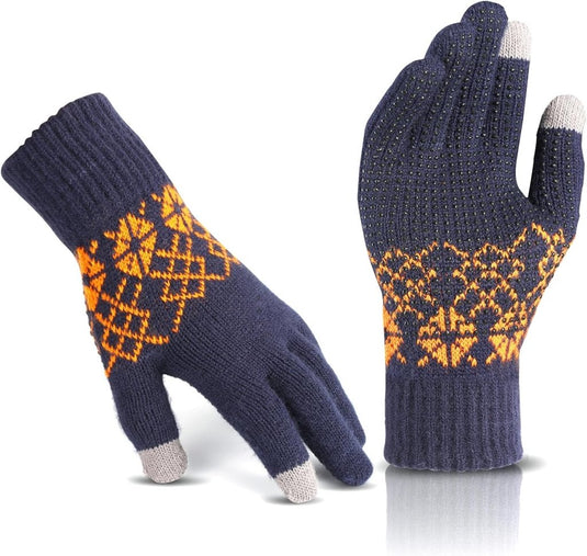 Winterhandschoenen, touchscreen-handschoenen, fleece, stretch, gebreide handschoenen, sport, warme loophandschoenen, indoor-outdoorsport, voor dames en heren - happygetfit.com