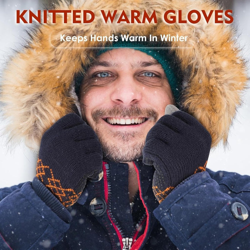 Laad afbeelding in Galerijviewer, Winterhandschoenen, touchscreen-handschoenen, fleece, stretch, gebreide handschoenen, sport, warme loophandschoenen, indoor-outdoorsport, voor dames en heren - happygetfit.com
