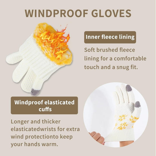 Winterhandschoenen, touchscreen-handschoenen, fleece, stretch, gebreide handschoenen, sport, warme loophandschoenen, indoor-outdoorsport, voor dames en heren - happygetfit.com