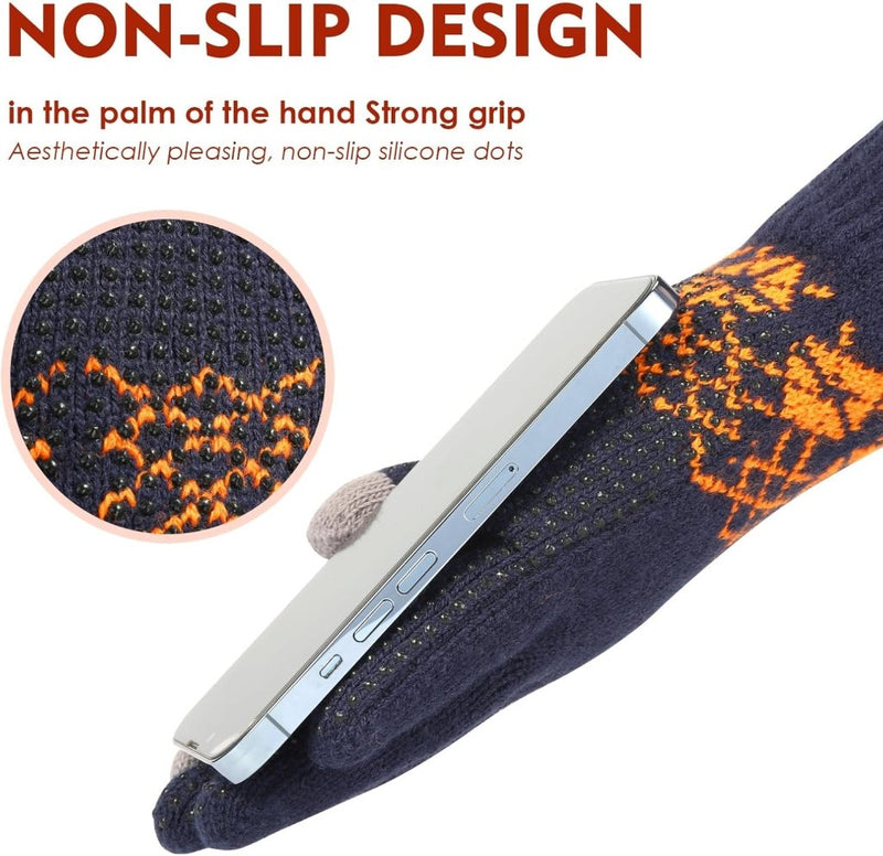 Laad afbeelding in Galerijviewer, Winterhandschoenen, touchscreen-handschoenen, fleece, stretch, gebreide handschoenen, sport, warme loophandschoenen, indoor-outdoorsport, voor dames en heren - happygetfit.com
